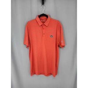 Auburn Tigers Shirt Mens Medium Orange NCAA Football Under Armour HeatGear Polo